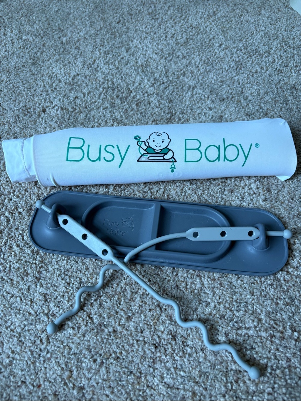 Busy Baby Silicone Play Mat with Cup Strap Full Size Yellow and Half Size Grey